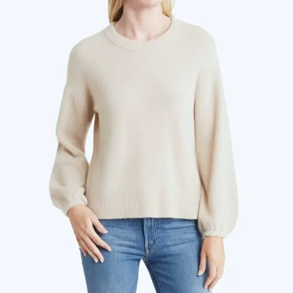 Madewell Beige Wool Alpaca Blend Sundry Destinations Crewneck Sweater Women's M - Picture 1 of 11